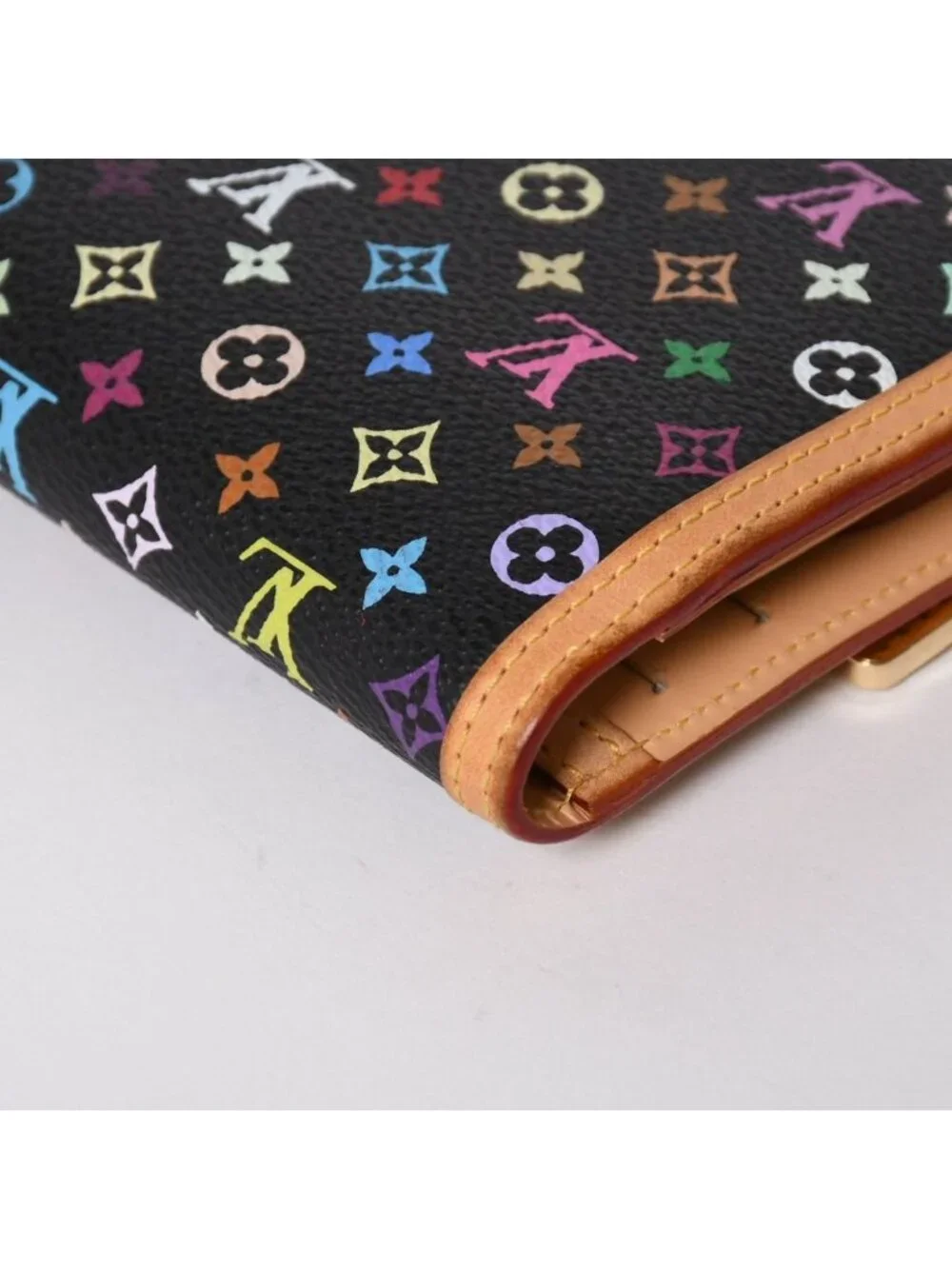Louis Vuitton Trifold Wallet Monogram Black Multicolor Portefeuille